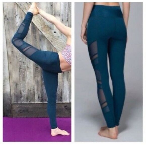 Lululemon Bonded Longline Sports Bra & Just Breathe Pant Set Alberta Lake Size 6 - Picture 2 of 14